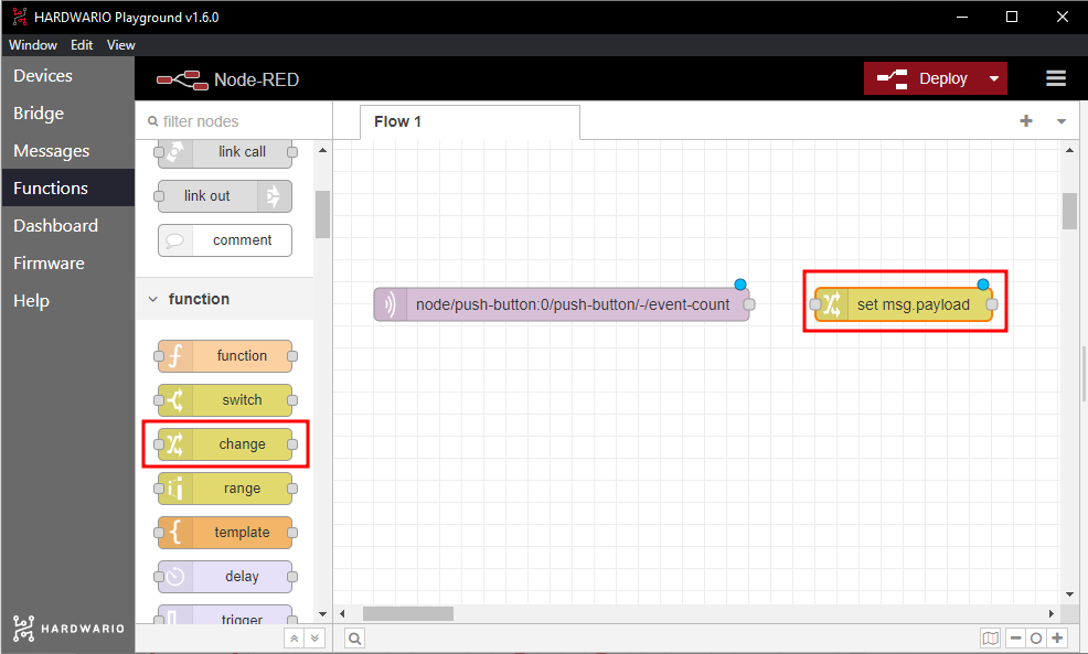 Node-RED Change node Node-RED Change node